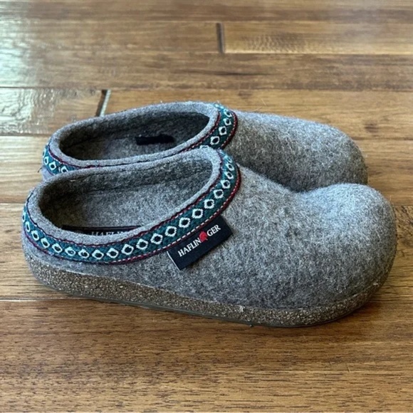 Haflinger Wool Felt Grizzly GZ Clog Slippers House Shoes Earth Tan Size 36 - Picture 10 of 10